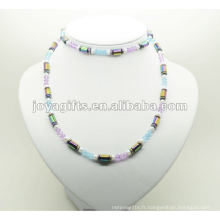 Habillage Hematite De Mode Avec Perles En Tube Rainbow